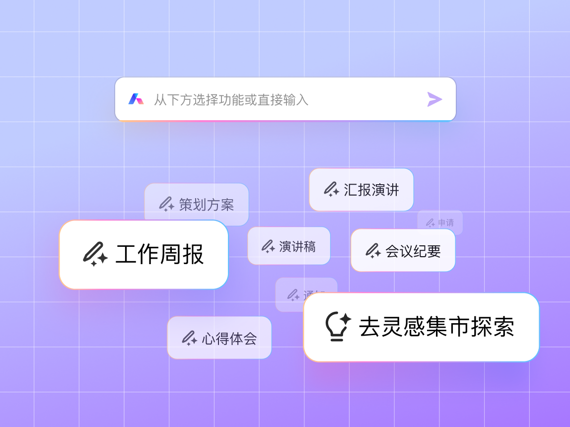 图为 AI 灵感市集,提供多行业指令模板助力创作